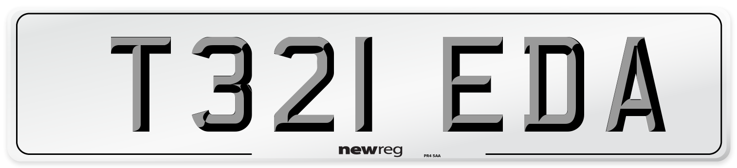 T321 EDA Number Plate from New Reg
